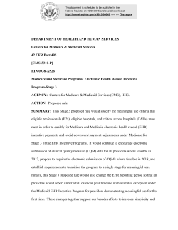 Stage 3 Meaningful Use, Electronic Health Record Incentive Program