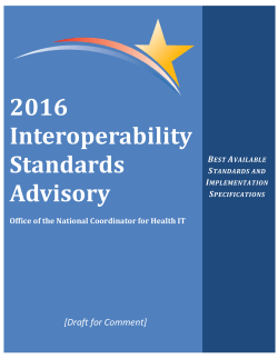 Draft 2016 Interoperability Standards Advisory