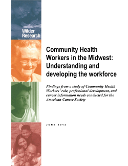 Community Health Workers in the Midwest: Understanding and developing the workforce (PDF: 1,002KB/ 69 pages)