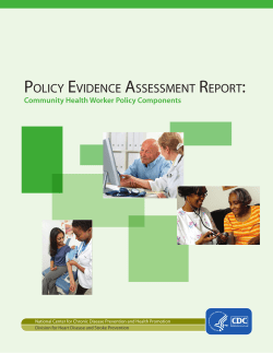 Policy Evidence Assessment Report: Community Health Worker Policy Components (PDF: 1.07MB/ 13 pages)