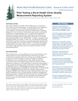Pilot testing a rural health clinic quality measurement reporting system