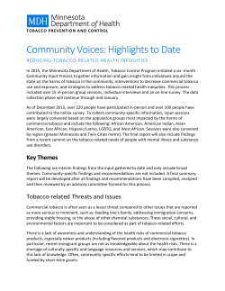 Community voices: Reducing tobacco-related health inequities