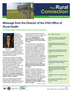 Promoting health and well-being in the rural veteran population