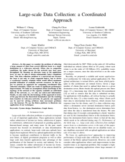 Large-scale Data Collection: a Coordinated Approach