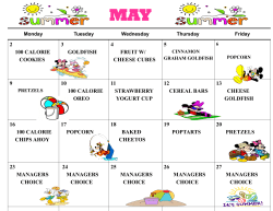 May Snack Menu