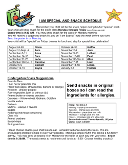 Snack/I am Special schedule