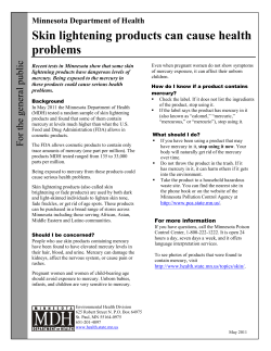 Skin lightening products can cause health problems (PDF: 99KB/1 page)