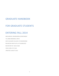 Mechanical Engineering Graduate Handbook&nbsp;2014