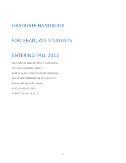 Mechanical Engineering Graduate Handbook