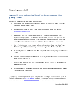 Approval Process for Learning About Nutrition through Activities (LANA) Trainers
