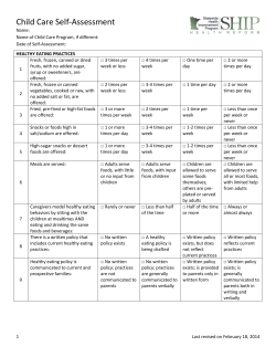 Child Care Self-Assessment