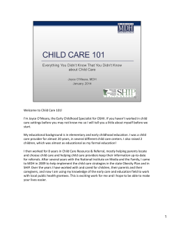Child Care 101 Presentation