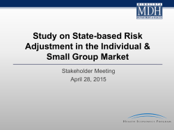 State-based Risk Adjustment Stakeholder Meeting Slides for April 28, 2015