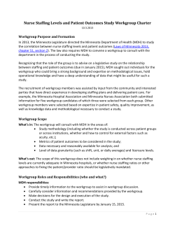 Nurse Staffing Levels and Patient Outcomes Workgroup Charter (PDF: 305KB/2 pages)