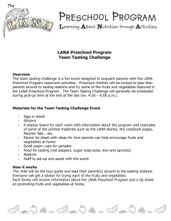 Team Tasting ChallengeOverview