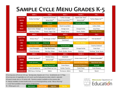 Sample Cycle Menu