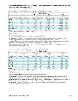 Table 13: Injuries in Motor Vehicle Crashes (PDF: 44 pages)