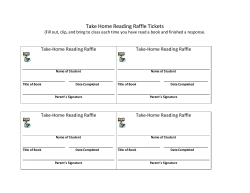 Take Home Reading Raffle Tickets 12-13