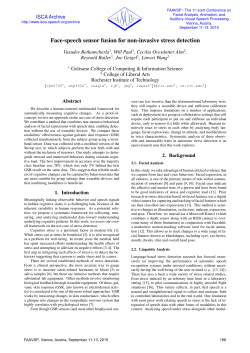 Face-speech sensor fusion for non-invasive stress detection