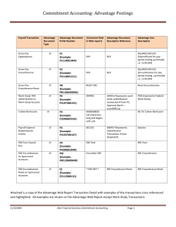 Document Numbering Description of Payroll Transactions in Advantage