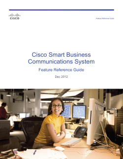 Cisco Smart Business Communications System Feature Reference Guide