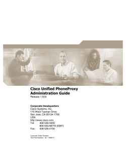 Cisco Unified PhoneProxy Administrator Guide 1.0(3)