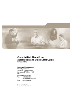 Cisco Unified PhoneProxy Quick Start Guide 1.0.(3)