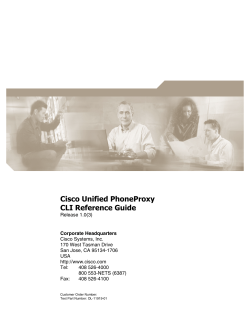 Cisco Unified PhoneProxy CLI Reference Guide 1.0(3)