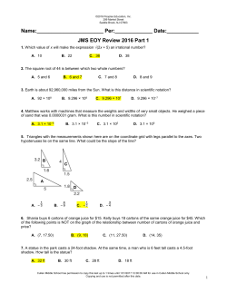 EOY Review 1 Answer Key