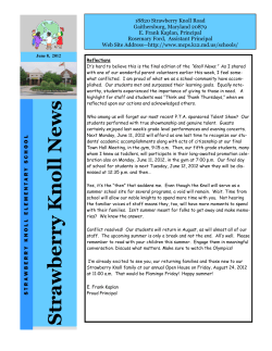 June 8, 2012 Knoll News