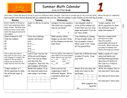 Summer Math Calendars