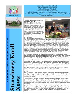 Knoll News ~ April 24, 2015&nbsp;