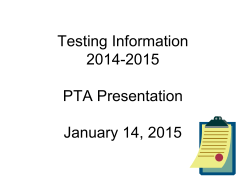 Testing Presentation for PTA&nbsp;