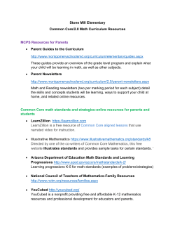 Common Core Math Resources