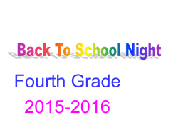 Back To School Presentation 2015