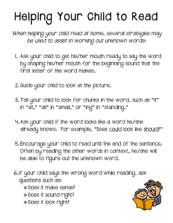 Helping Your Child to Read