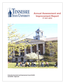 Annual Assessment and Improvement Report 2012