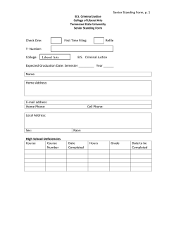Senior Standing Form