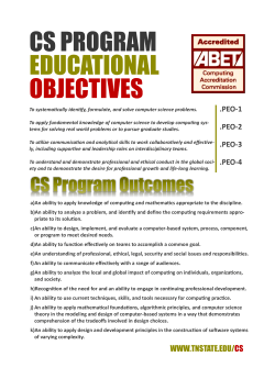 objectives and outcomes