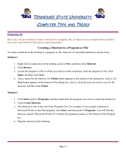 Creating Shortcuts