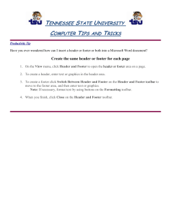 Create the Same Header or Footer for Each Page