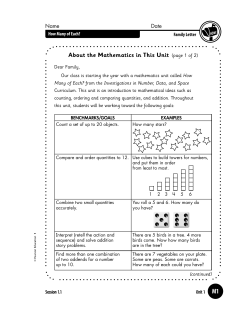 Unit 1 Parent Letter