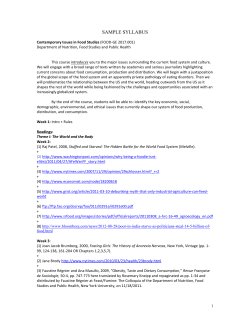 FOOD-GE 2017 Contemporary Issues in Food Studies