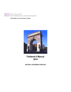 Section 4 : Fieldwork II Articles