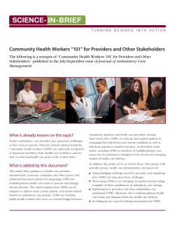 Community Health Workers 101 for Providers and Other Stakeholders (PDF)