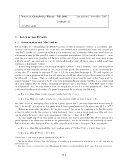 Notes for lecture 10