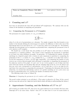 Notes for lecture 9