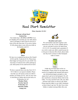 Head Start September News