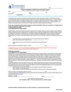 Hepatitis B and Meningococcal Meningitis