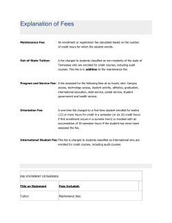 Explanation of Fees